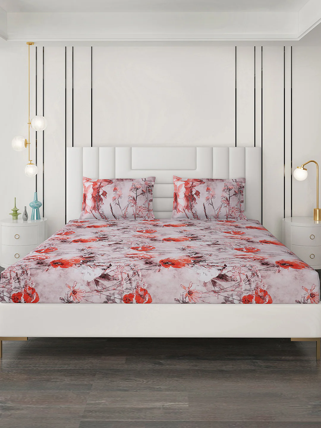 300 TC Cotton Double Bedsheet with 2 Pillow Covers - Image 3