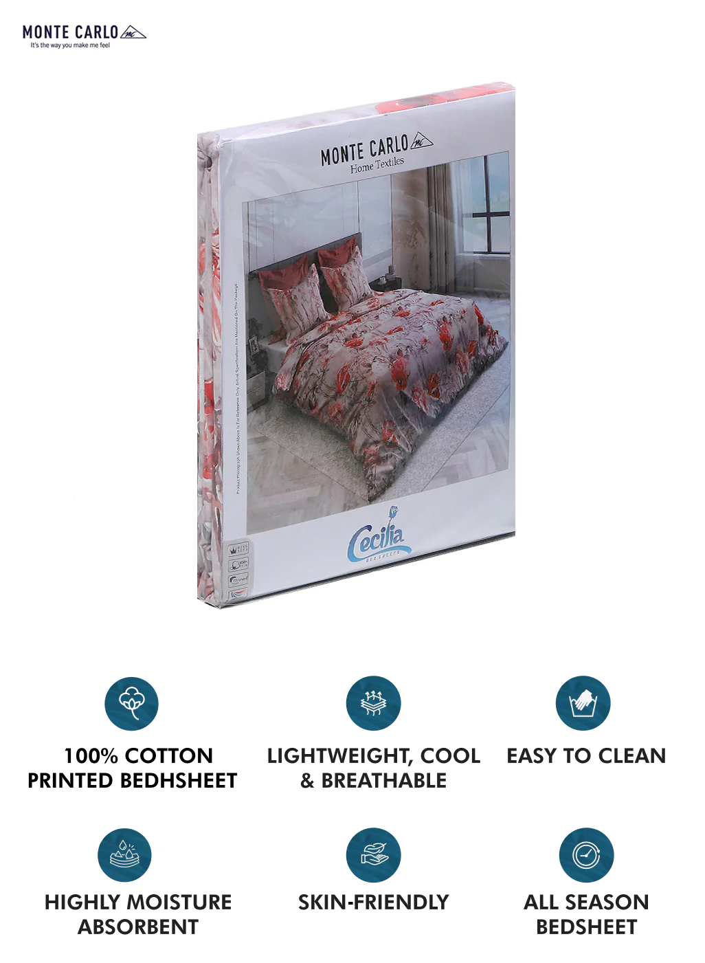 300 TC Cotton Double Bedsheet with 2 Pillow Covers - Image 9
