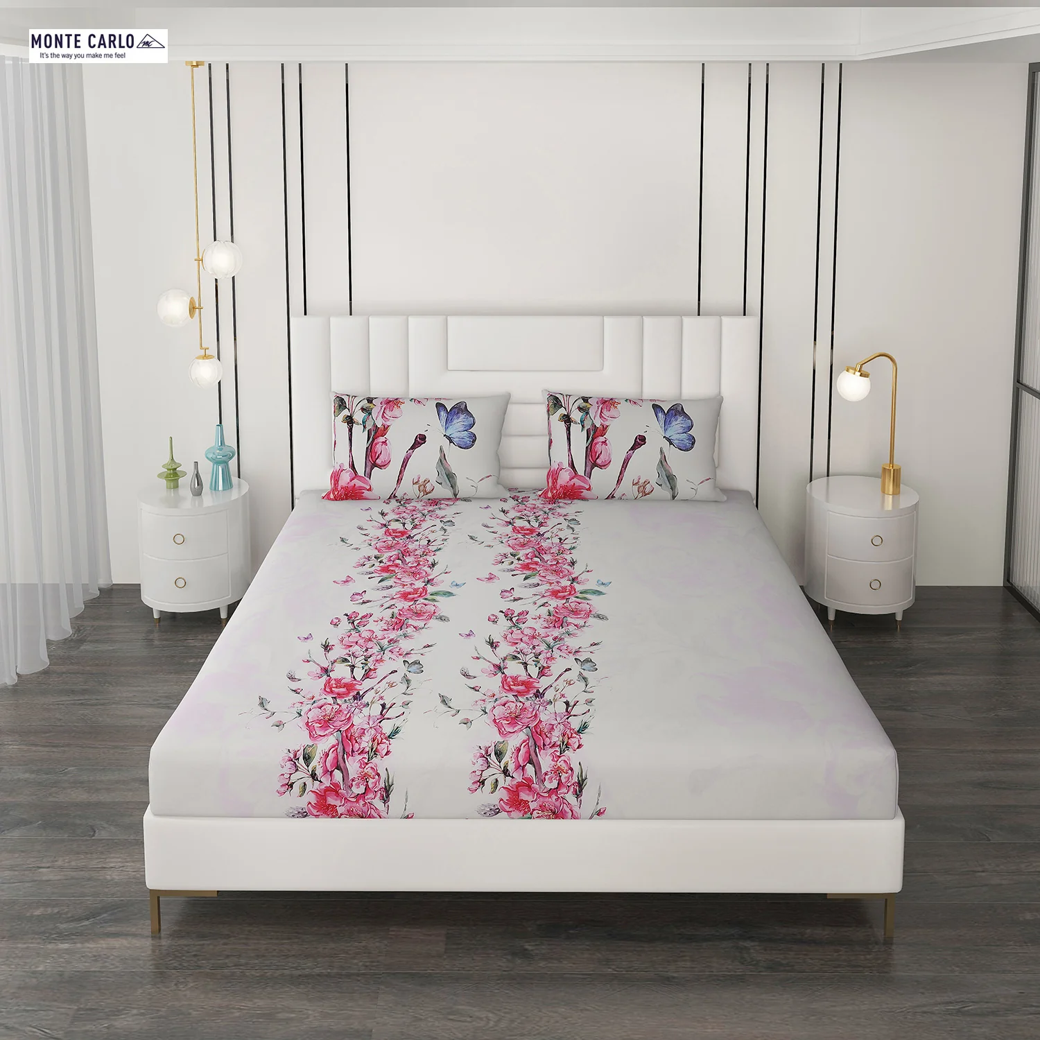 300 TC Cotton Double Bedsheet with 2 Pillow Covers - Image 2