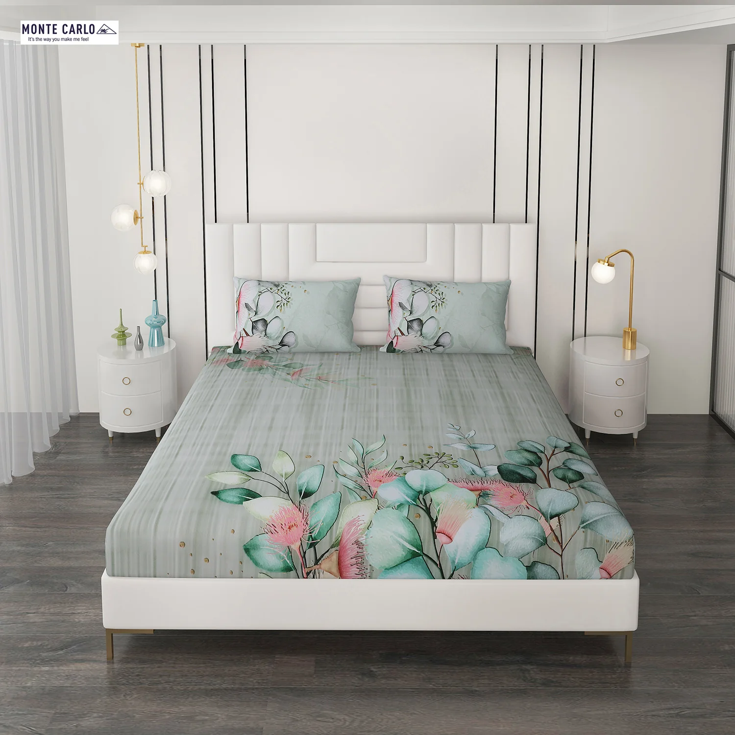 300 TC Cotton Double Bedsheet with 2 Pillow Covers - Image 2