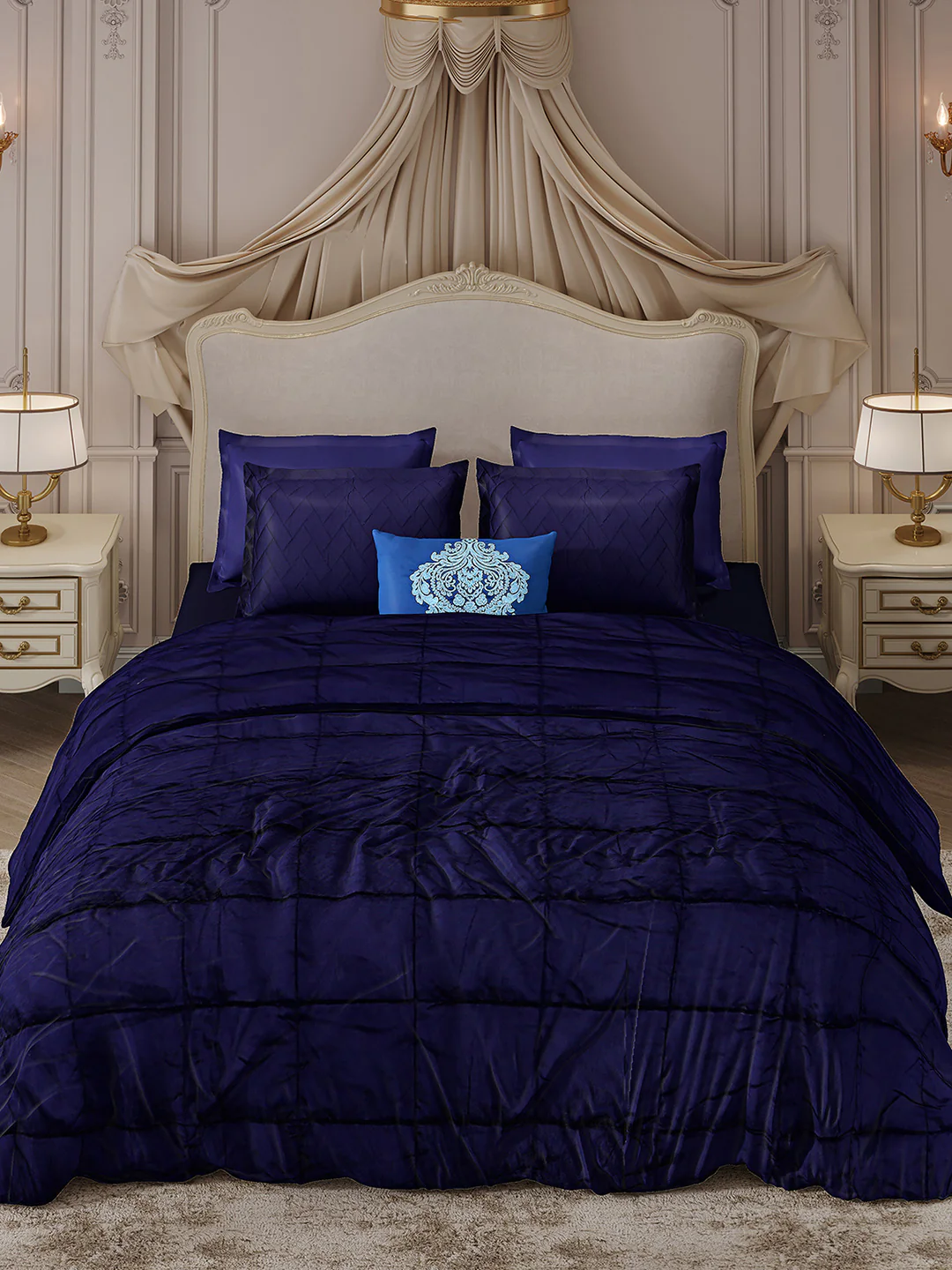 300 TC Cotton King Size Luxury 11 Pc Bedding Set (Trousseau) - Image 2