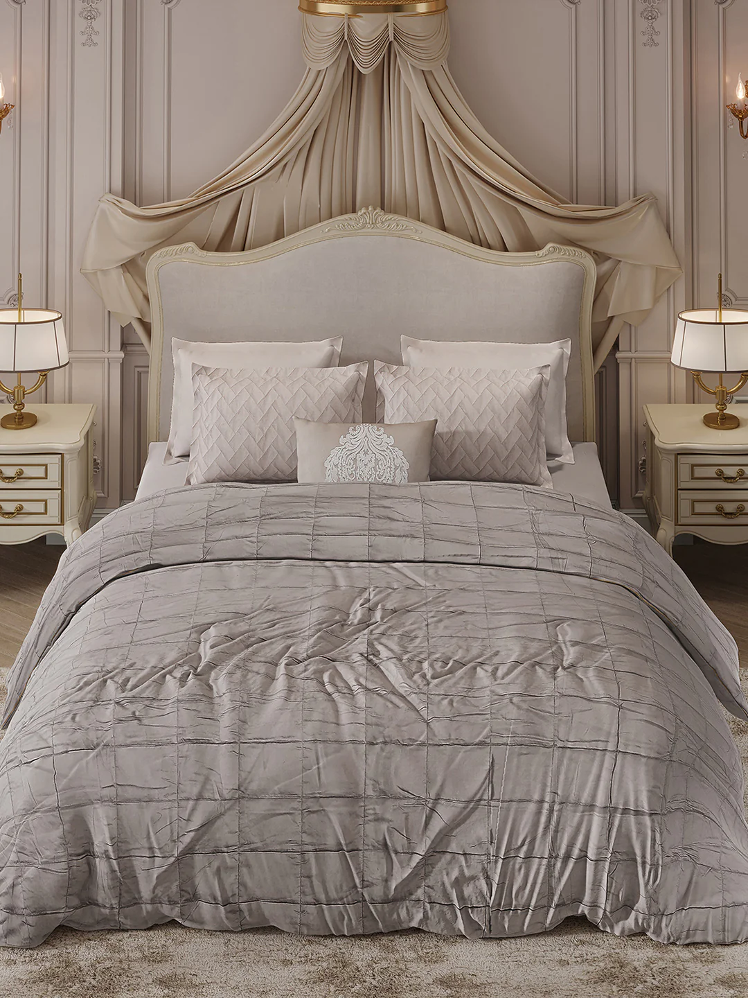300 TC Cotton King Size Luxury 11 Pc Bedding Set (Trousseau) - Image 2