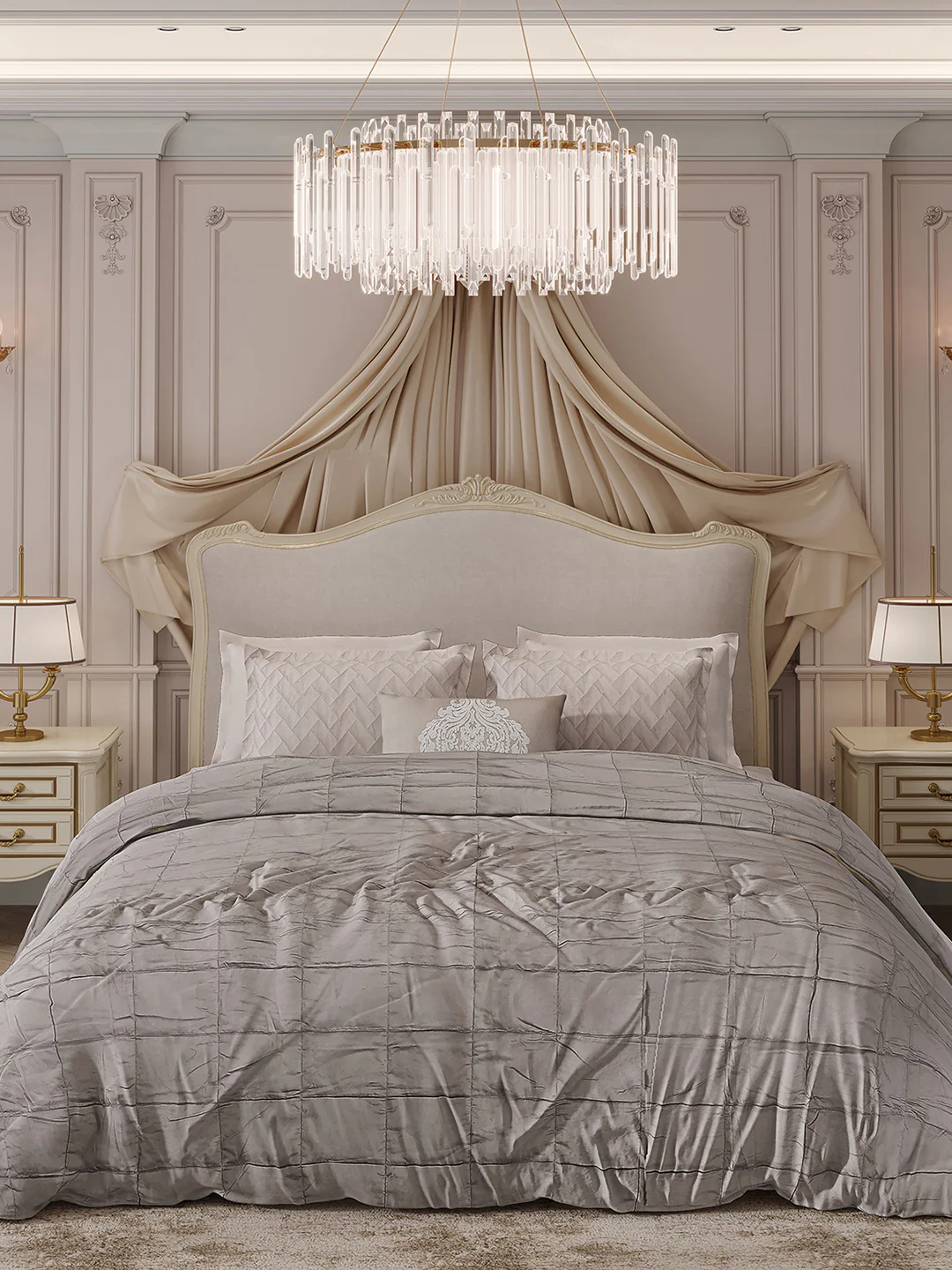 300 TC Cotton King Size Luxury 11 Pc Bedding Set (Trousseau) - Image 3