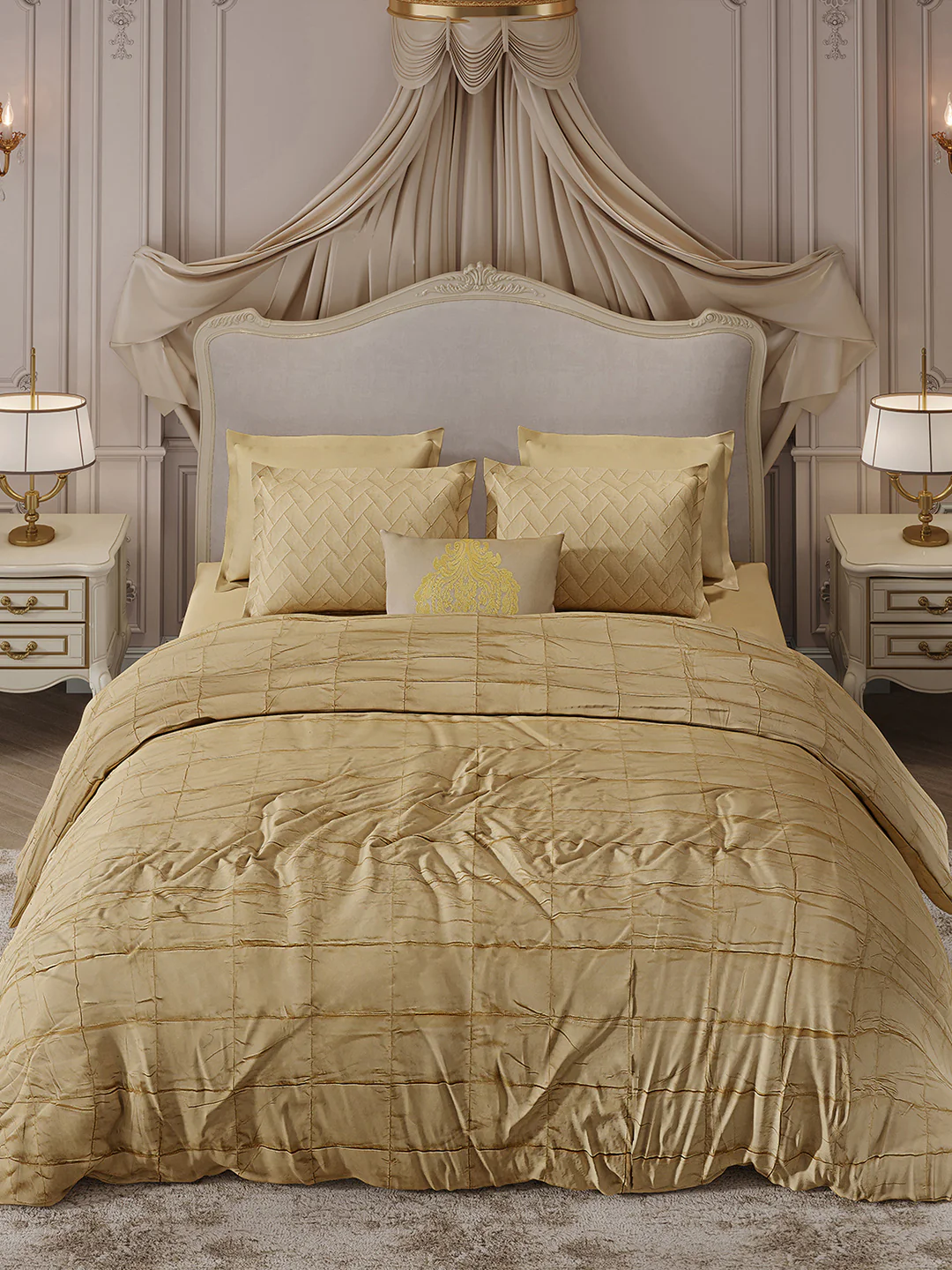 300 TC Cotton King Size Luxury 11 Pc Bedding Set (Trousseau) - Image 2
