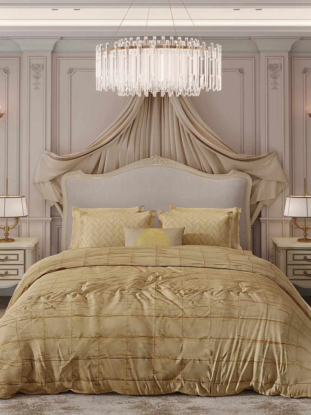 300 TC Cotton King Size Luxury 11 Pc Bedding Set (Trousseau) - Image 3