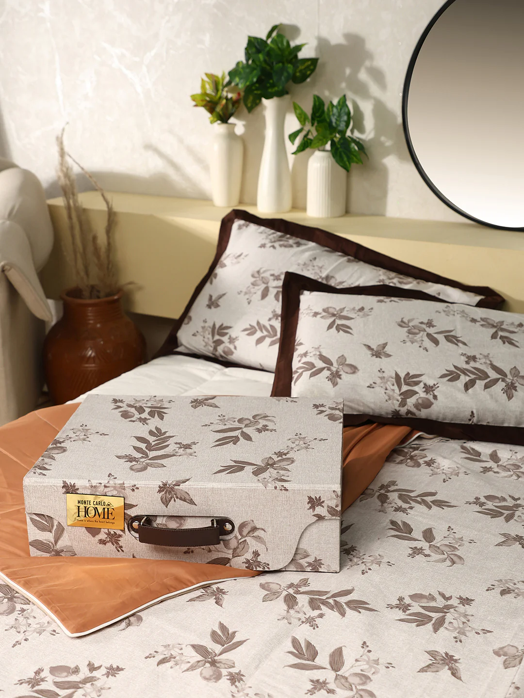 300 TC Cotton King Size Luxury 7 Pc Bedding Set (Heritage) - Image 12