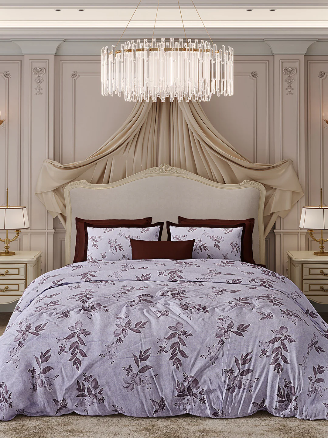 300 TC Cotton King Size Luxury 7 Pc Bedding Set (Heritage) - Image 3