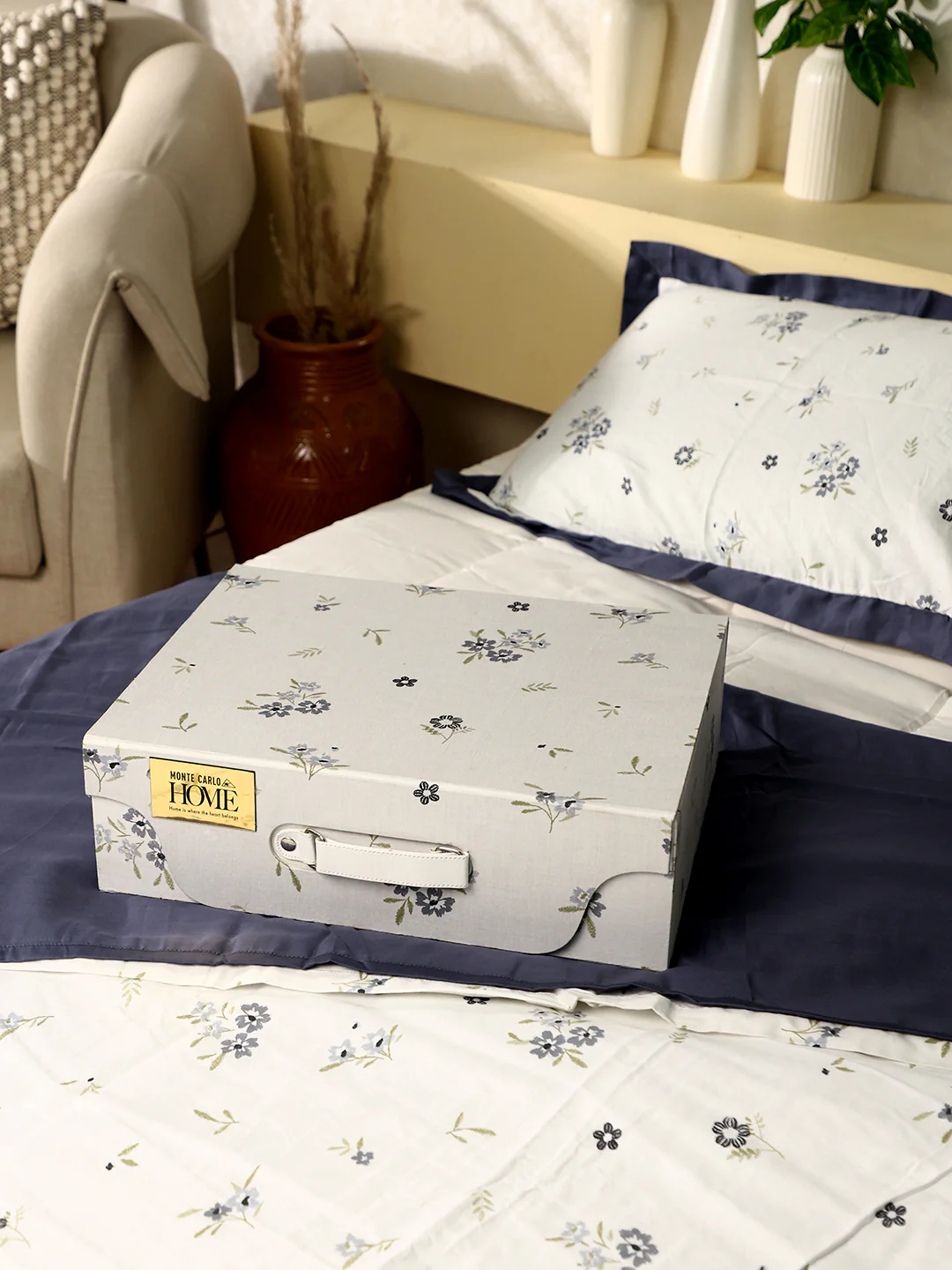300 TC Cotton King Size Luxury 7 Pc Bedding Set (Heritage) - Image 12
