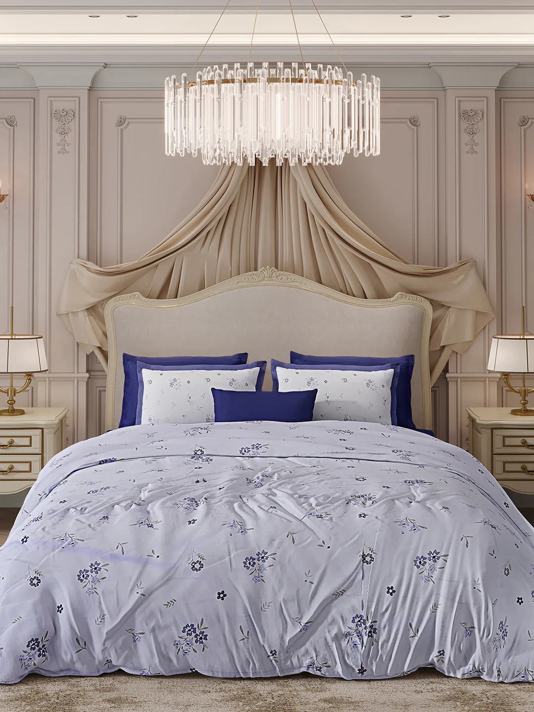 300 TC Cotton King Size Luxury 7 Pc Bedding Set (Heritage) - Image 3