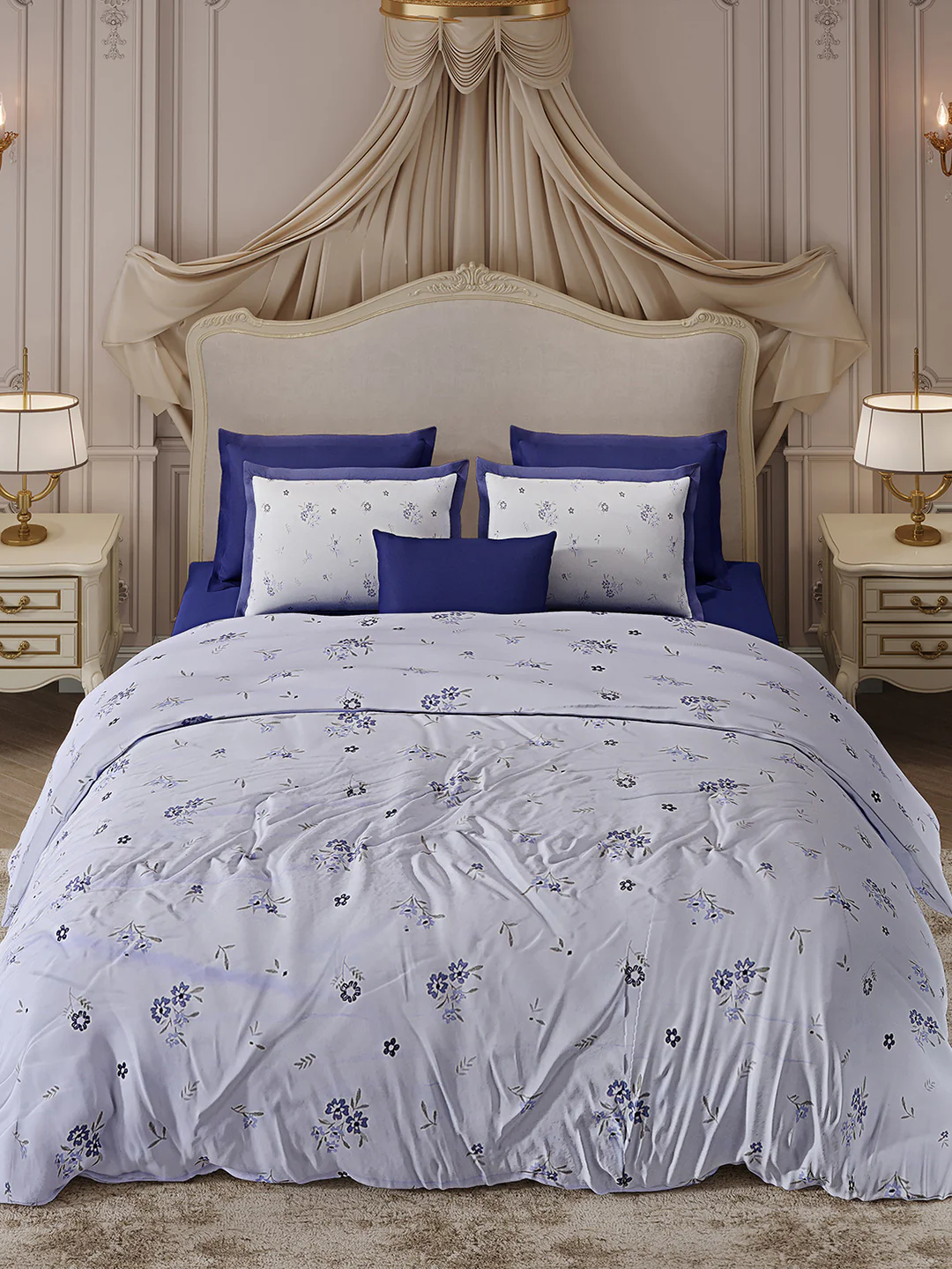 300 TC Cotton King Size Luxury 7 Pc Bedding Set (Heritage) - Image 4