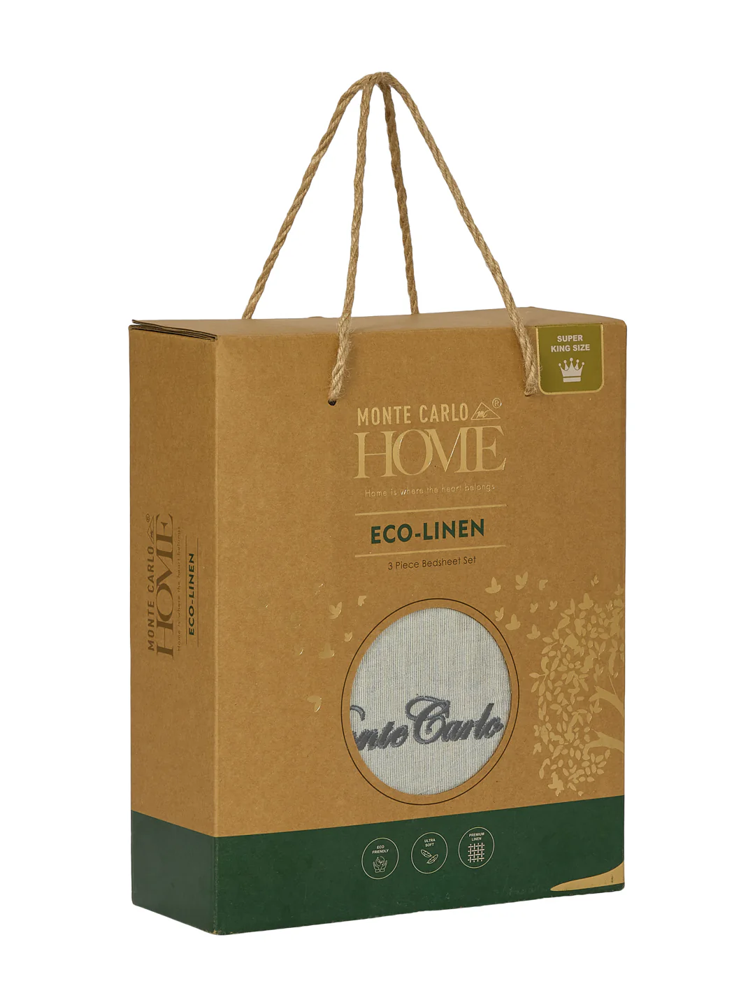 Luxury 300 TC Cotton Linen King Size Bedsheet with 2 Pillow Covers Eco Linen Collection - Image 11