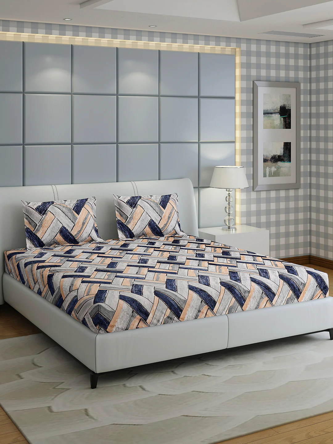 349 GSM Polyester King Bed 1 Bedsheet with 2 Pillow Cover (Carnival) - Image 4