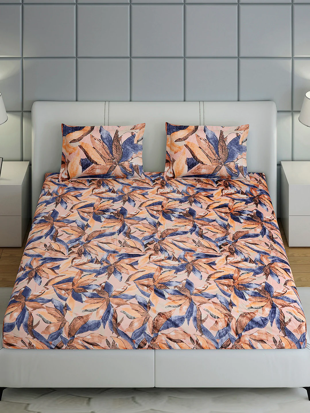 349 GSM Polyester King Bed 1 Bedsheet with 2 Pillow Cover (Carnival) - Image 3