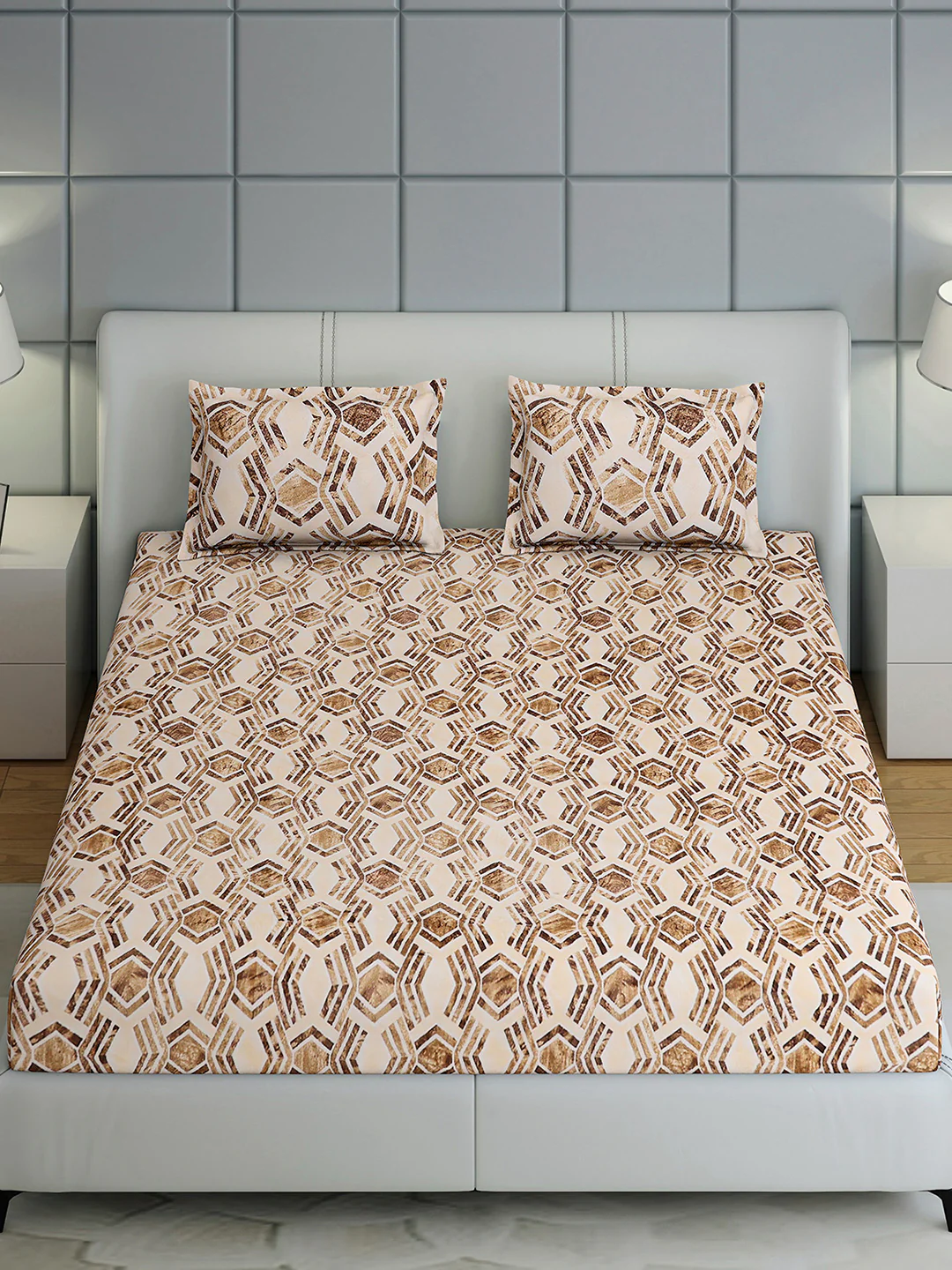 349 GSM Polyester King Bed 1 Bedsheet with 2 Pillow Cover (Carnival) - Image 3