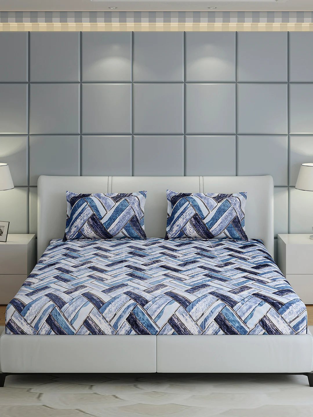 349 GSM Polyester King Bed 1 Bedsheet with 2 Pillow Cover (Carnival) - Image 2