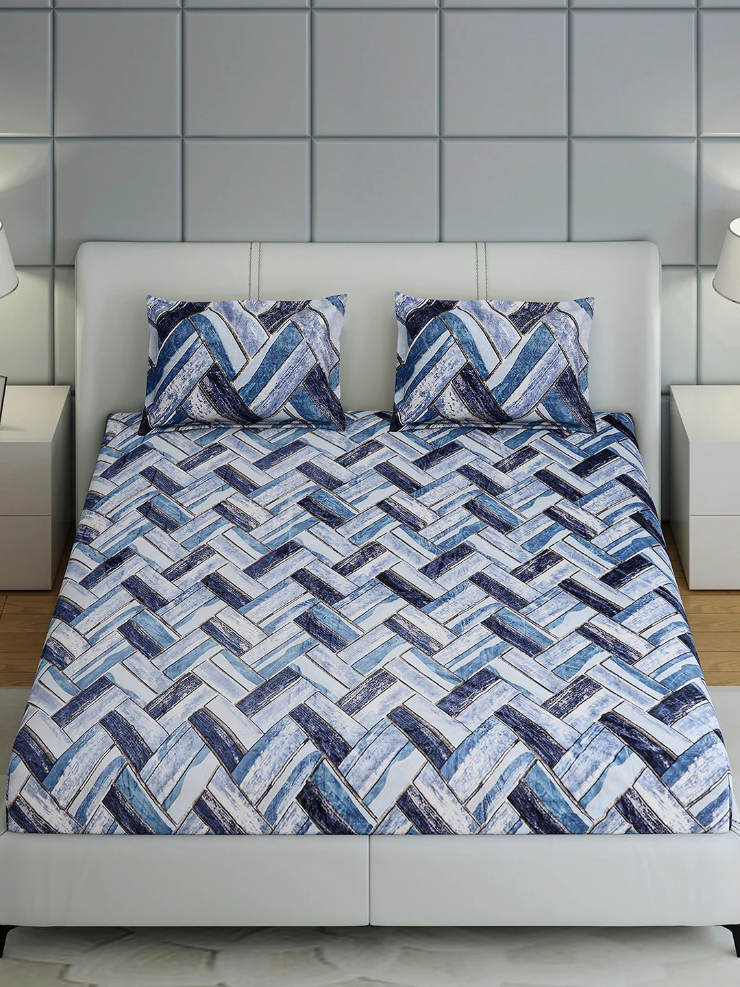 349 GSM Polyester King Bed 1 Bedsheet with 2 Pillow Cover (Carnival) - Image 3
