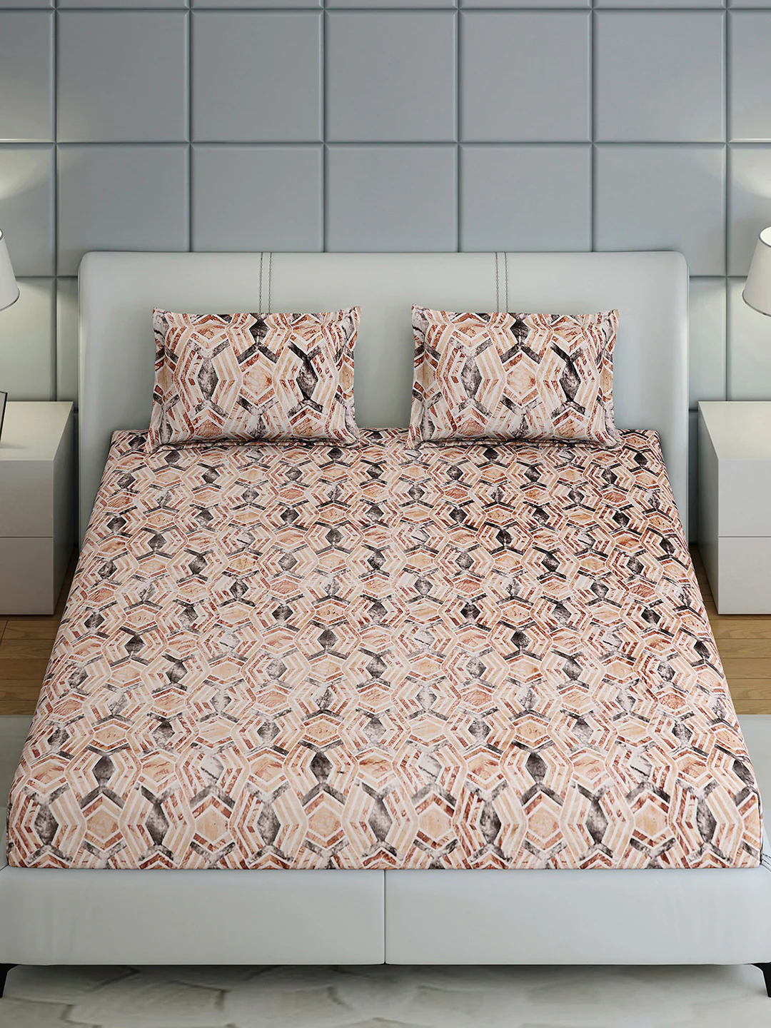349 GSM Polyester King Bed 1 Bedsheet with 2 Pillow Cover (Carnival) - Image 3