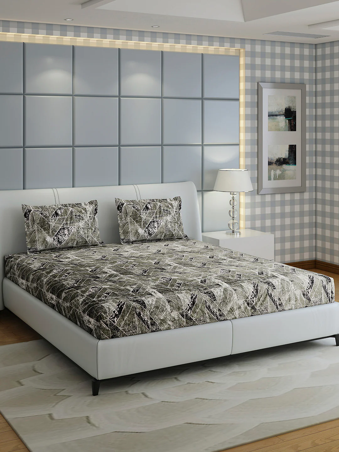 349 GSM Polyester King Bed 1 Bedsheet with 2 Pillow Cover (Carnival) - Image 4