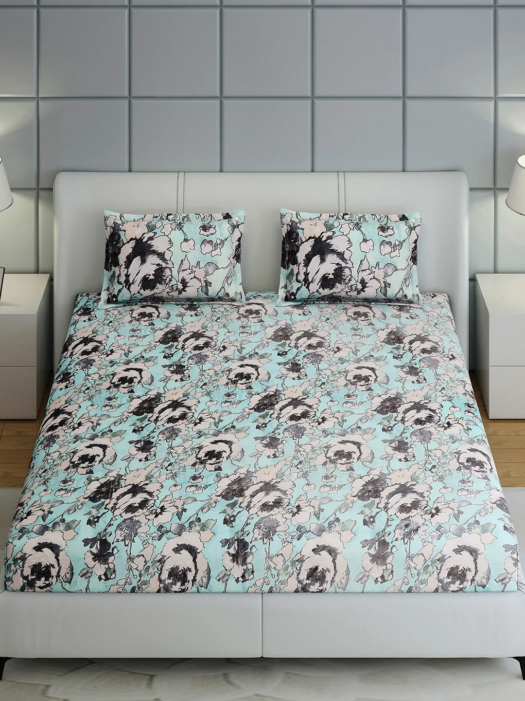 349 GSM Polyester King Bed 1 Bedsheet with 2 Pillow Cover (Carnival) - Image 3