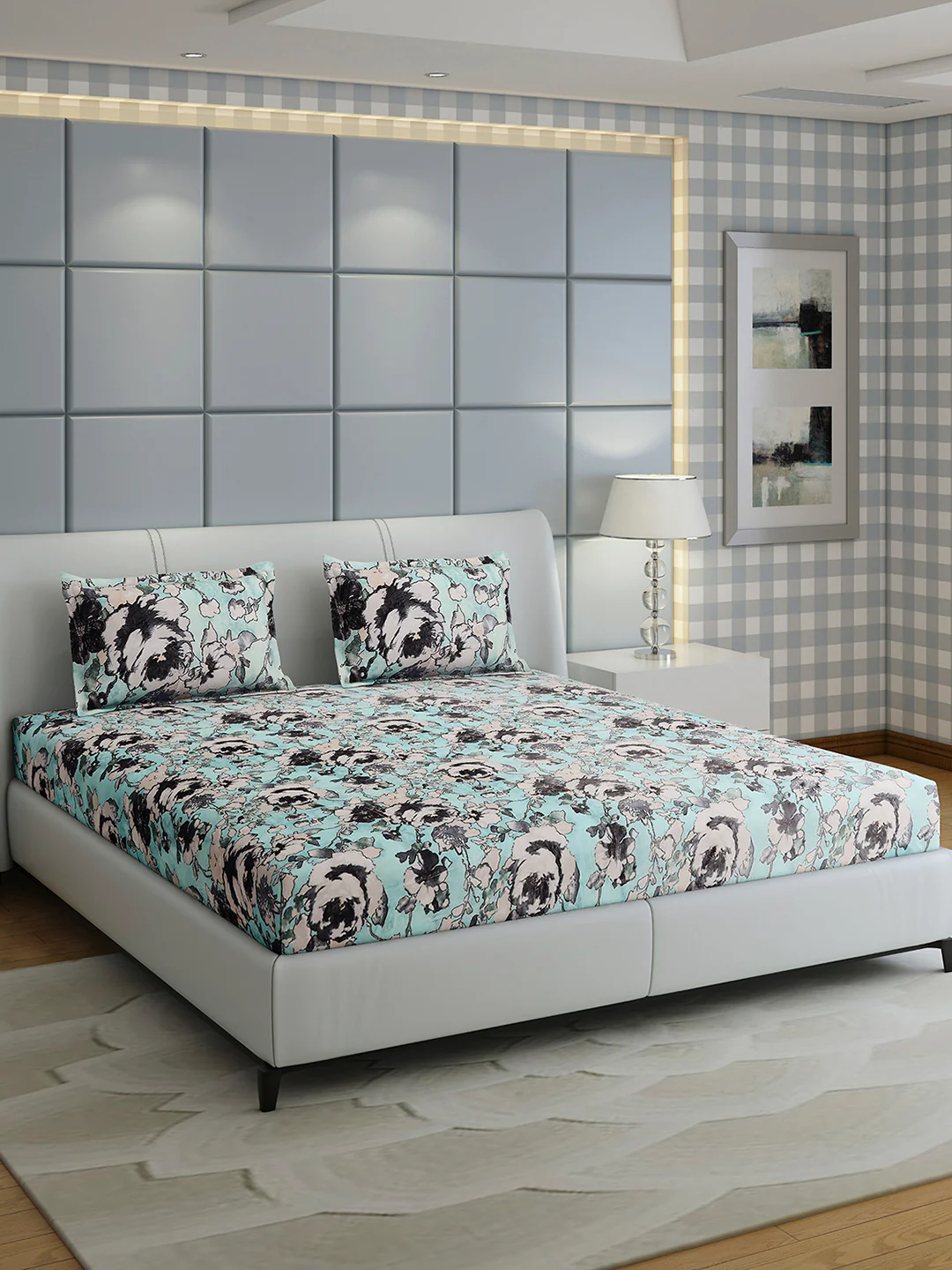 349 GSM Polyester King Bed 1 Bedsheet with 2 Pillow Cover (Carnival) - Image 4