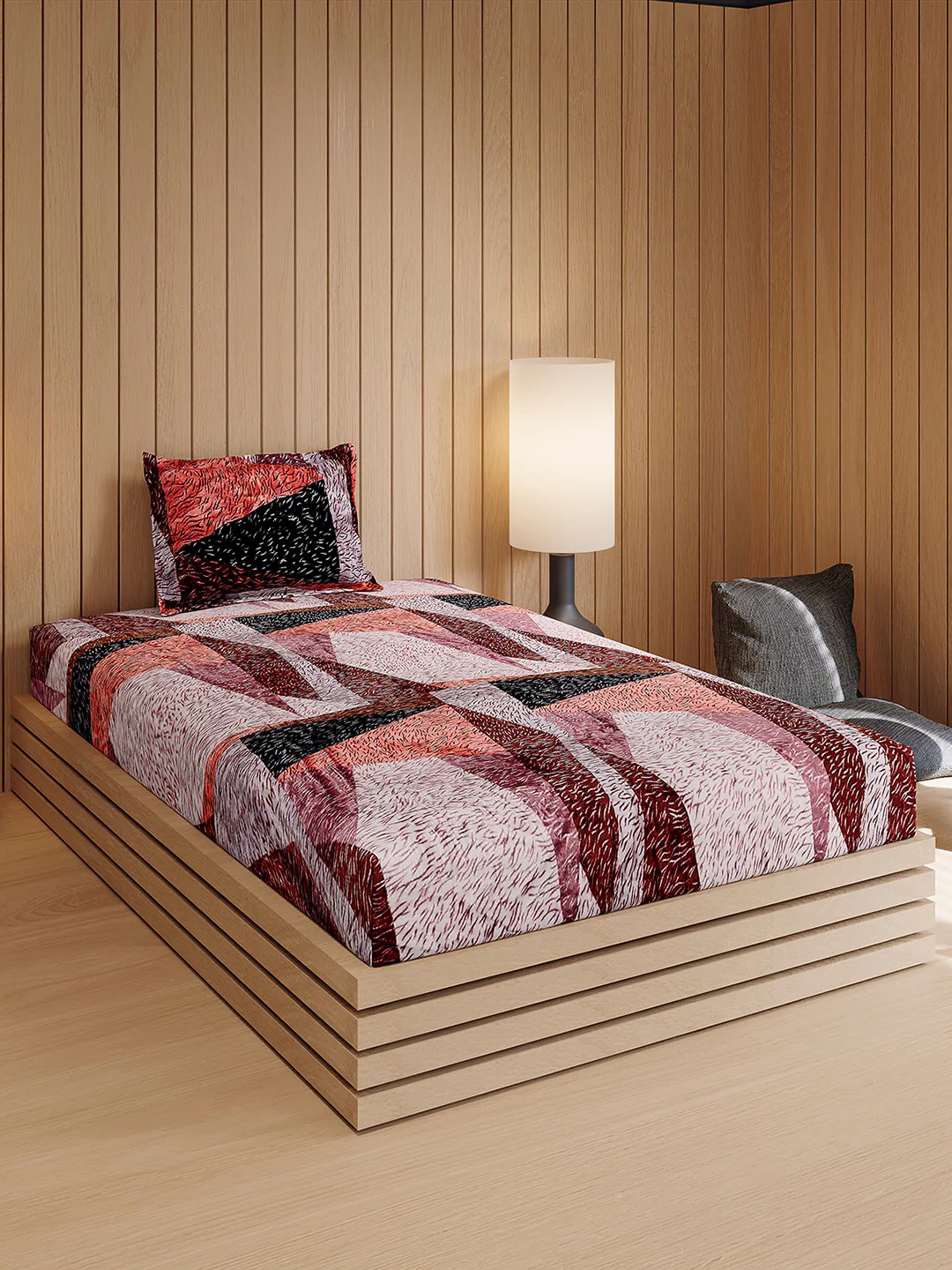 353 GSM Polyester Single Bed 1 Bedsheet with 1 Pillow Cover (Ira) - Image 4