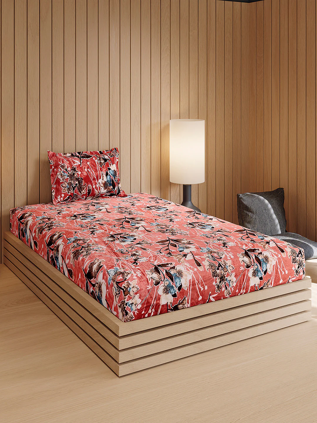 353 GSM Polyester Single Bed 1 Bedsheet with 1 Pillow Cover (Ira) - Image 4