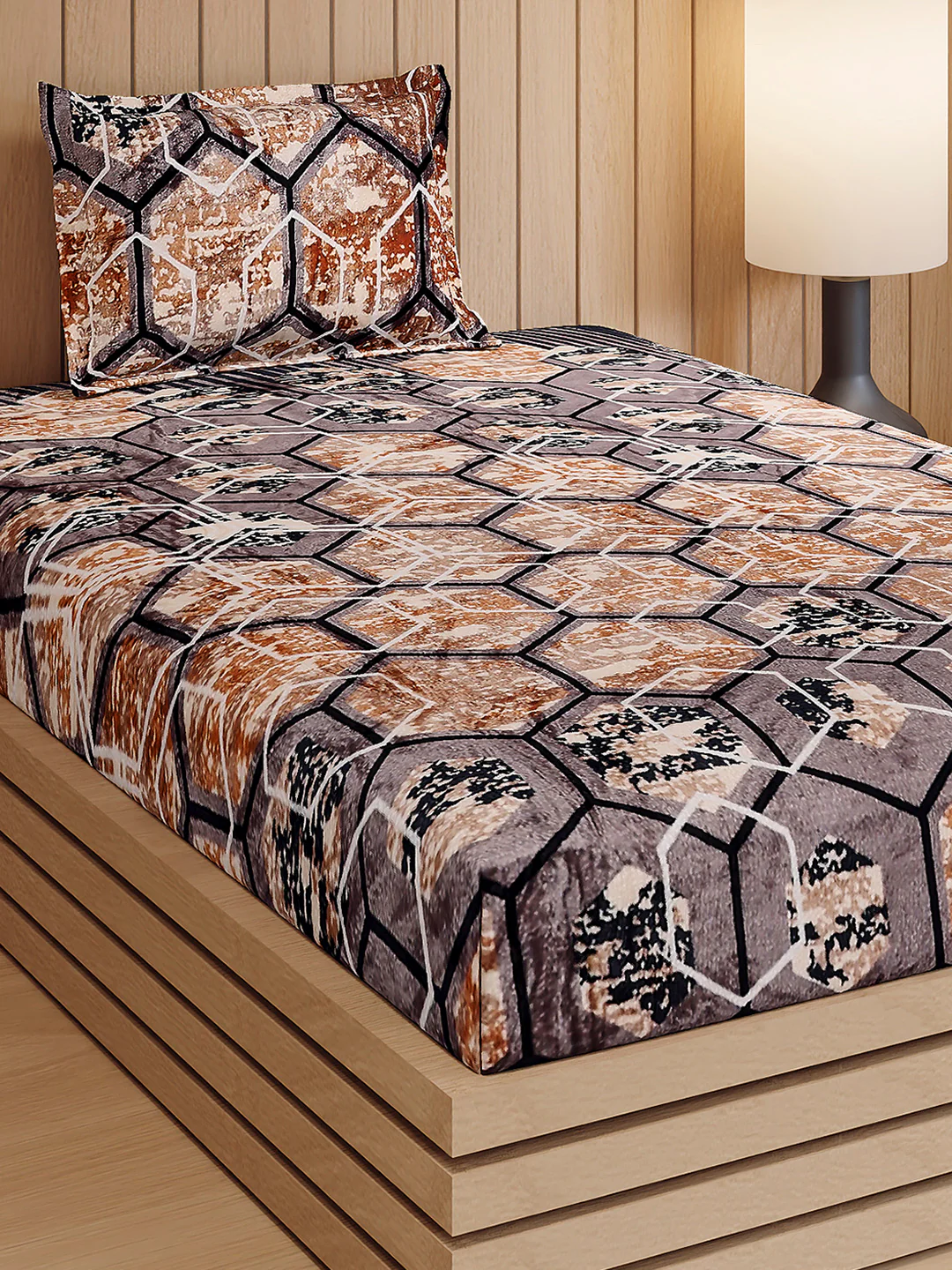 353 GSM Polyester Single Bed 1 Bedsheet with 1 Pillow Cover (Ira)