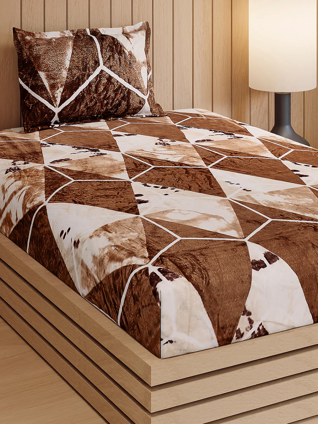 353 GSM Polyester Single Bed 1 Bedsheet with 1 Pillow Cover (Ira)
