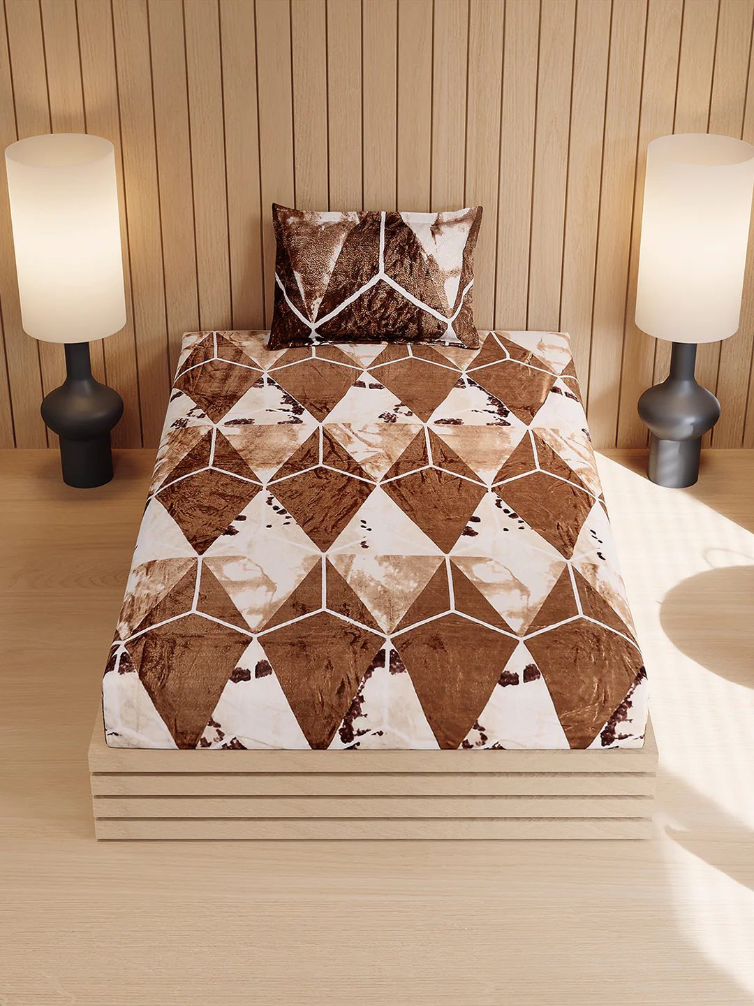 353 GSM Polyester Single Bed 1 Bedsheet with 1 Pillow Cover (Ira) - Image 3