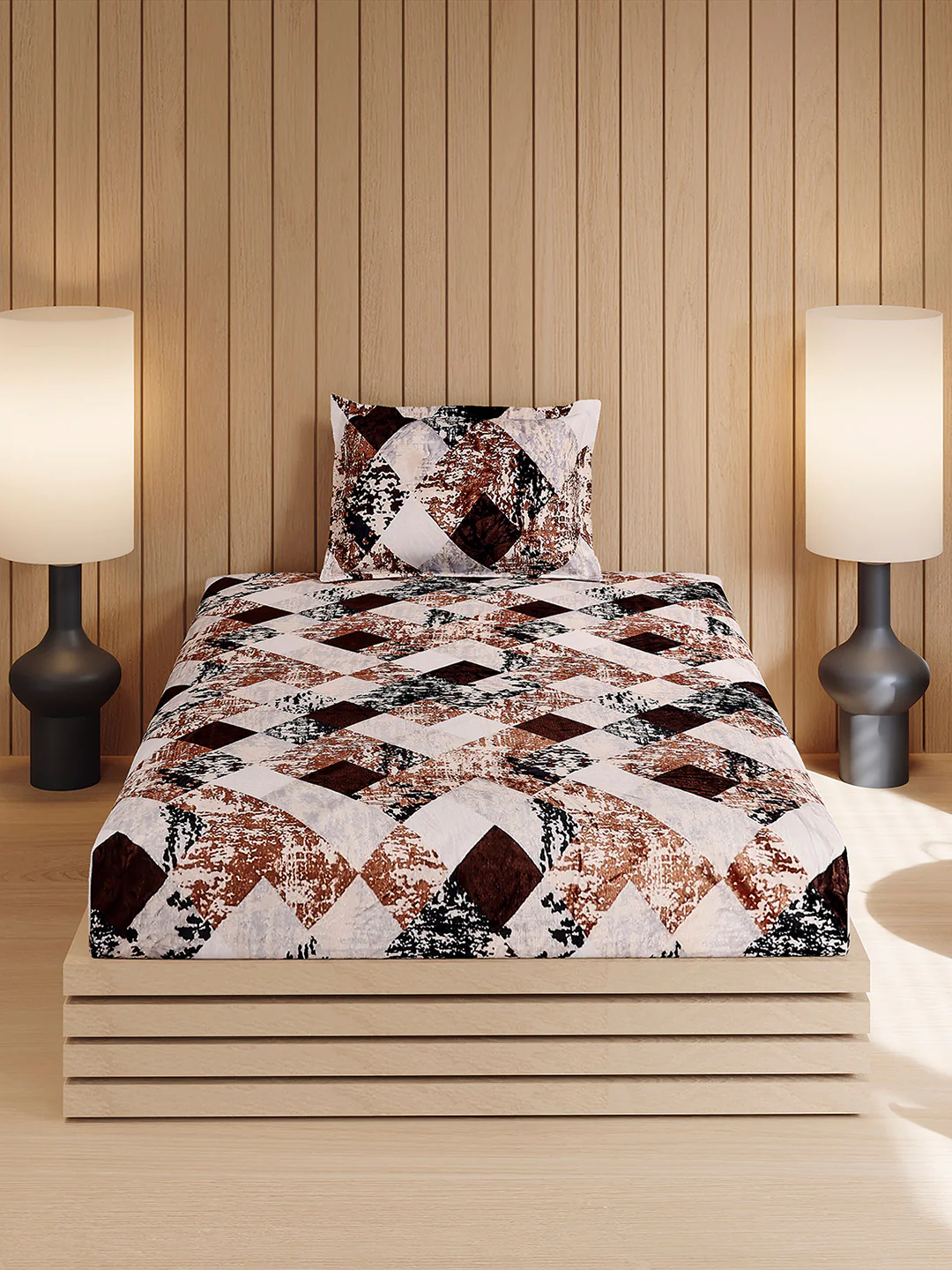 353 GSM Polyester Single Bed 1 Bedsheet with 1 Pillow Cover (Ira) - Image 2