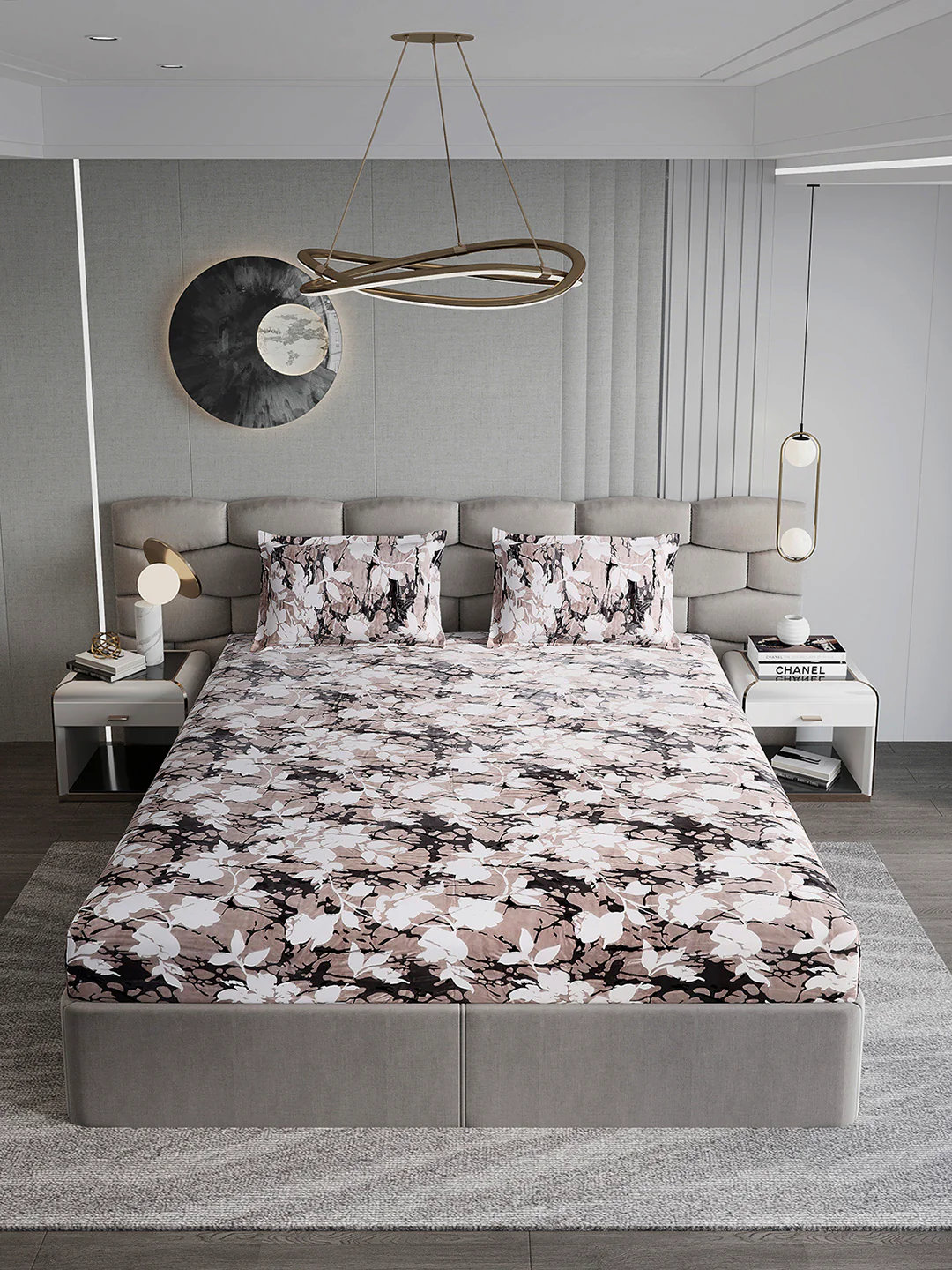 371 GSM Polyester King Bed 1 Bedsheet with 2 Pillow Cover (Rubina King) - Image 3