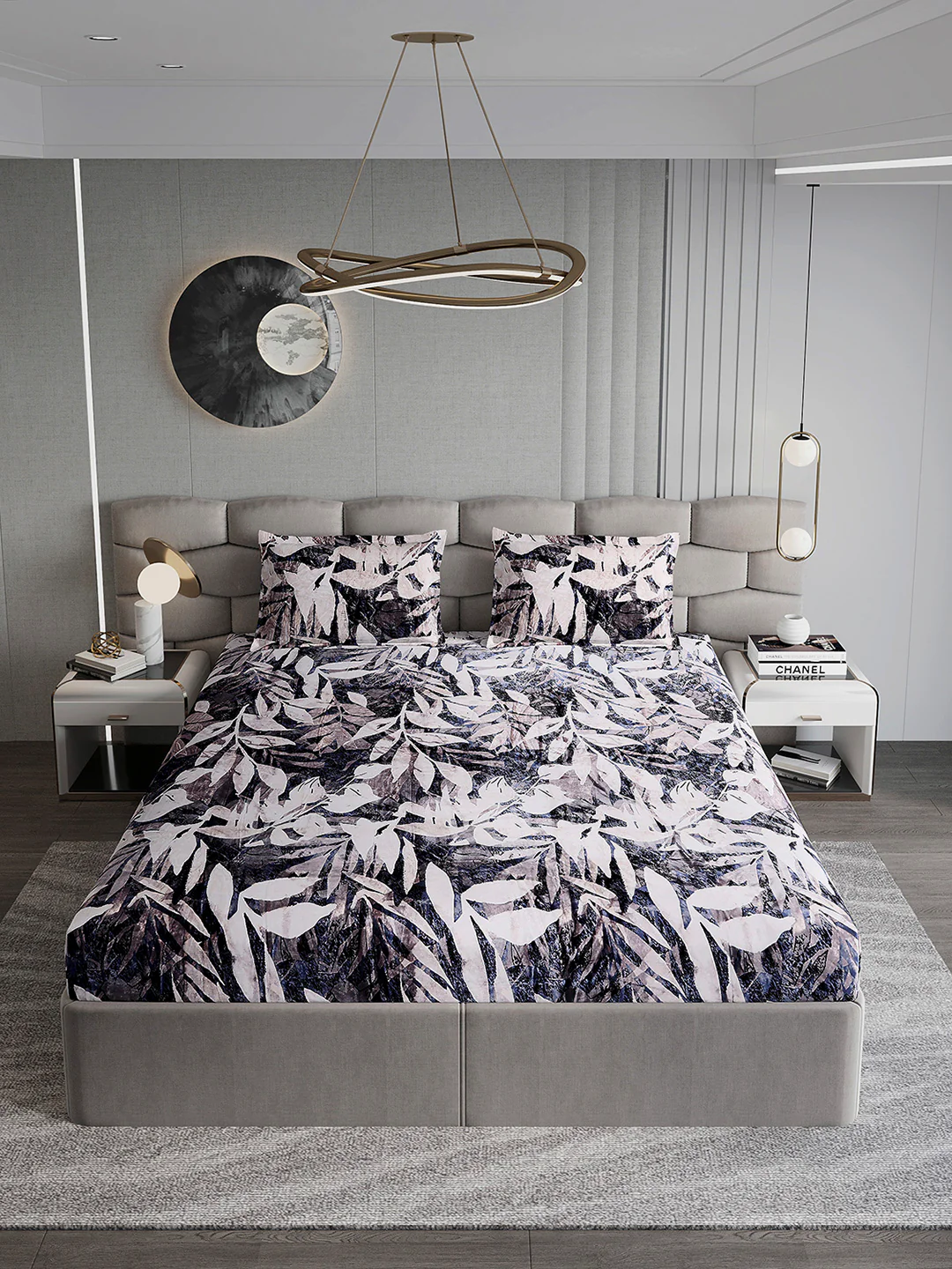 371 GSM Polyester King Bed 1 Bedsheet with 2 Pillow Cover (Rubina King) - Image 3