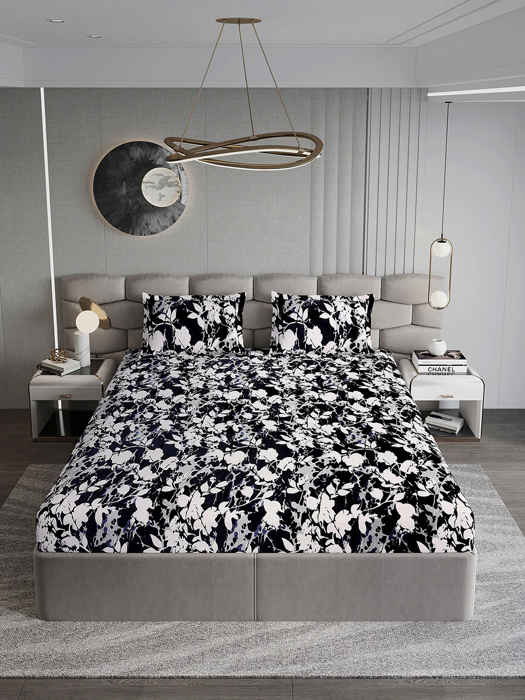 371 GSM Polyester King Bed 1 Bedsheet with 2 Pillow Cover (Rubina King) - Image 3