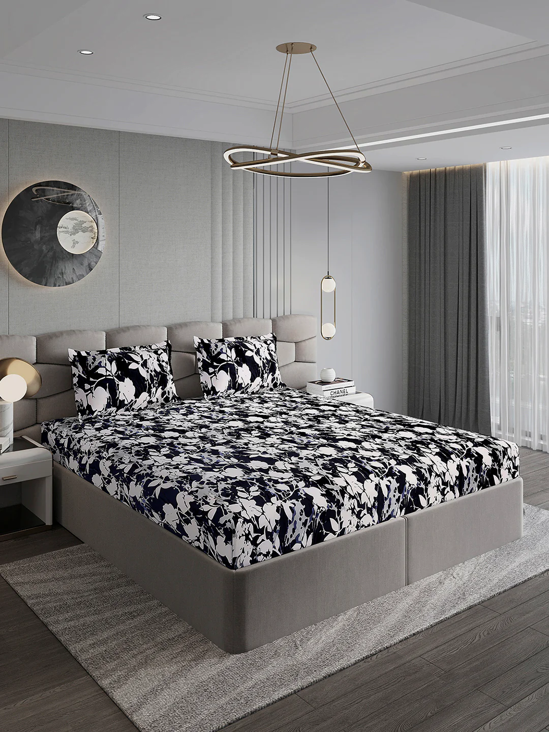 371 GSM Polyester King Bed 1 Bedsheet with 2 Pillow Cover (Rubina King) - Image 4