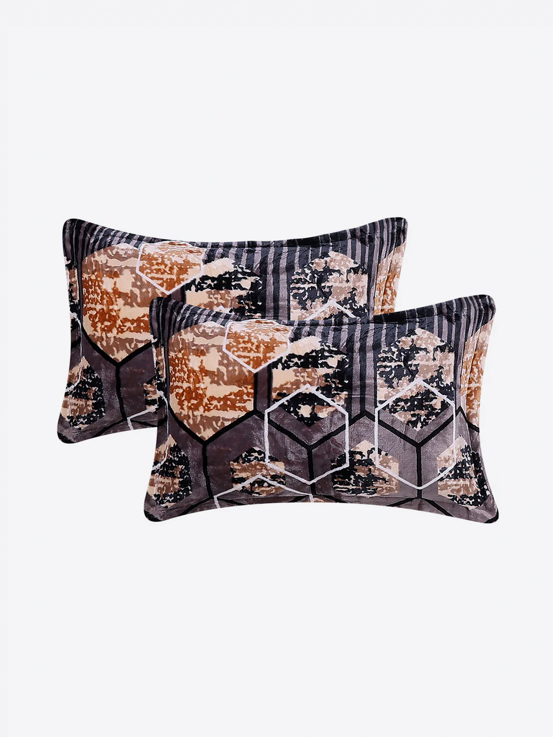 374 GSM Polyester Double Bed 1 Bedsheet with 2 Pillow Cover (Impression) - Image 7