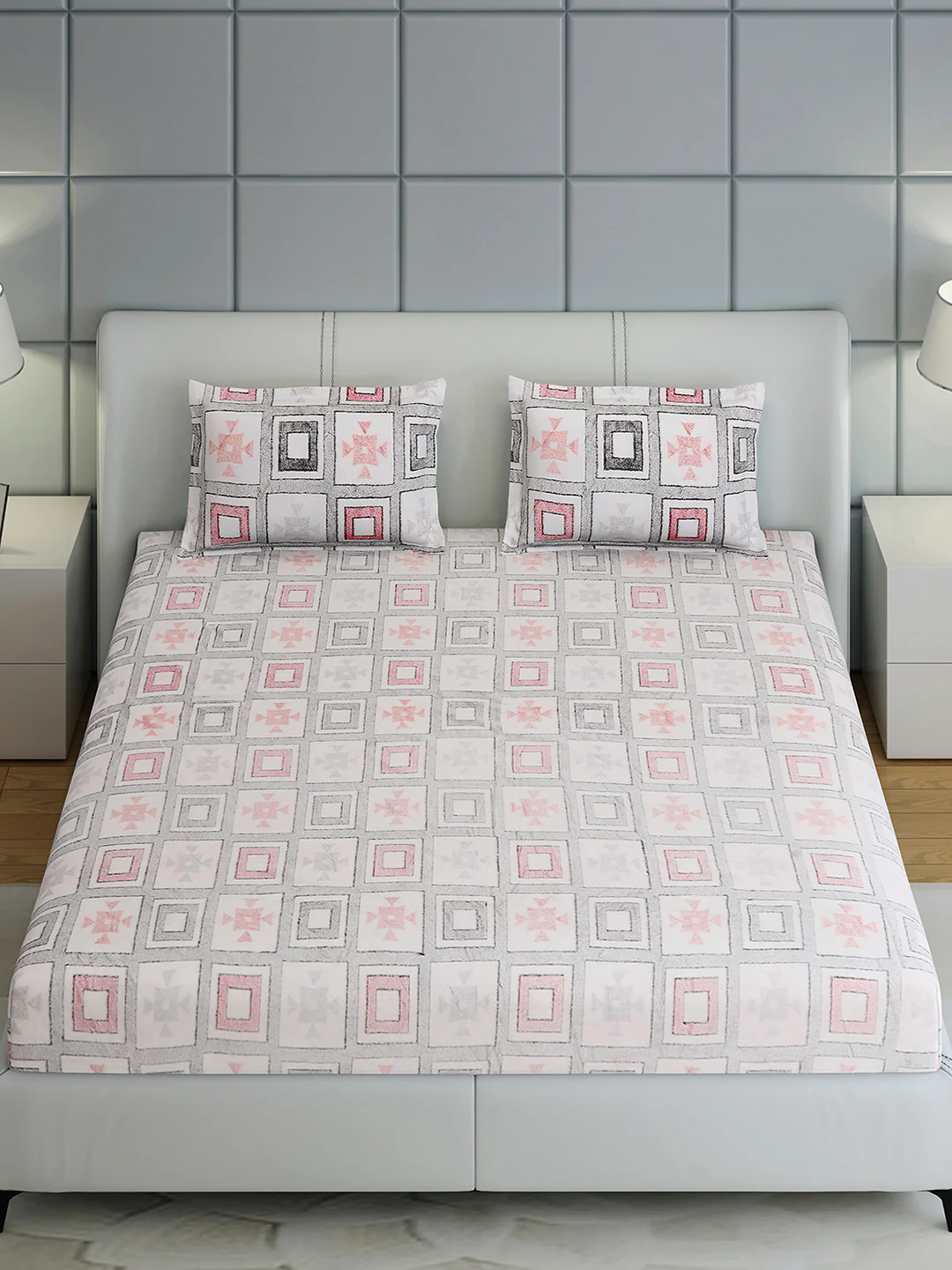 378 GSM Polyester King Bed 1 Bedsheet with 2 Pillow Cover (Hill Top) - Image 3