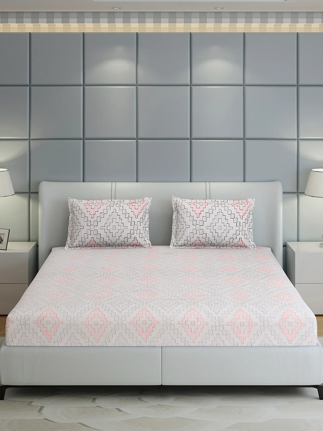 378 GSM Polyester King Bed 1 Bedsheet with 2 Pillow Cover (Hill Top) - Image 2