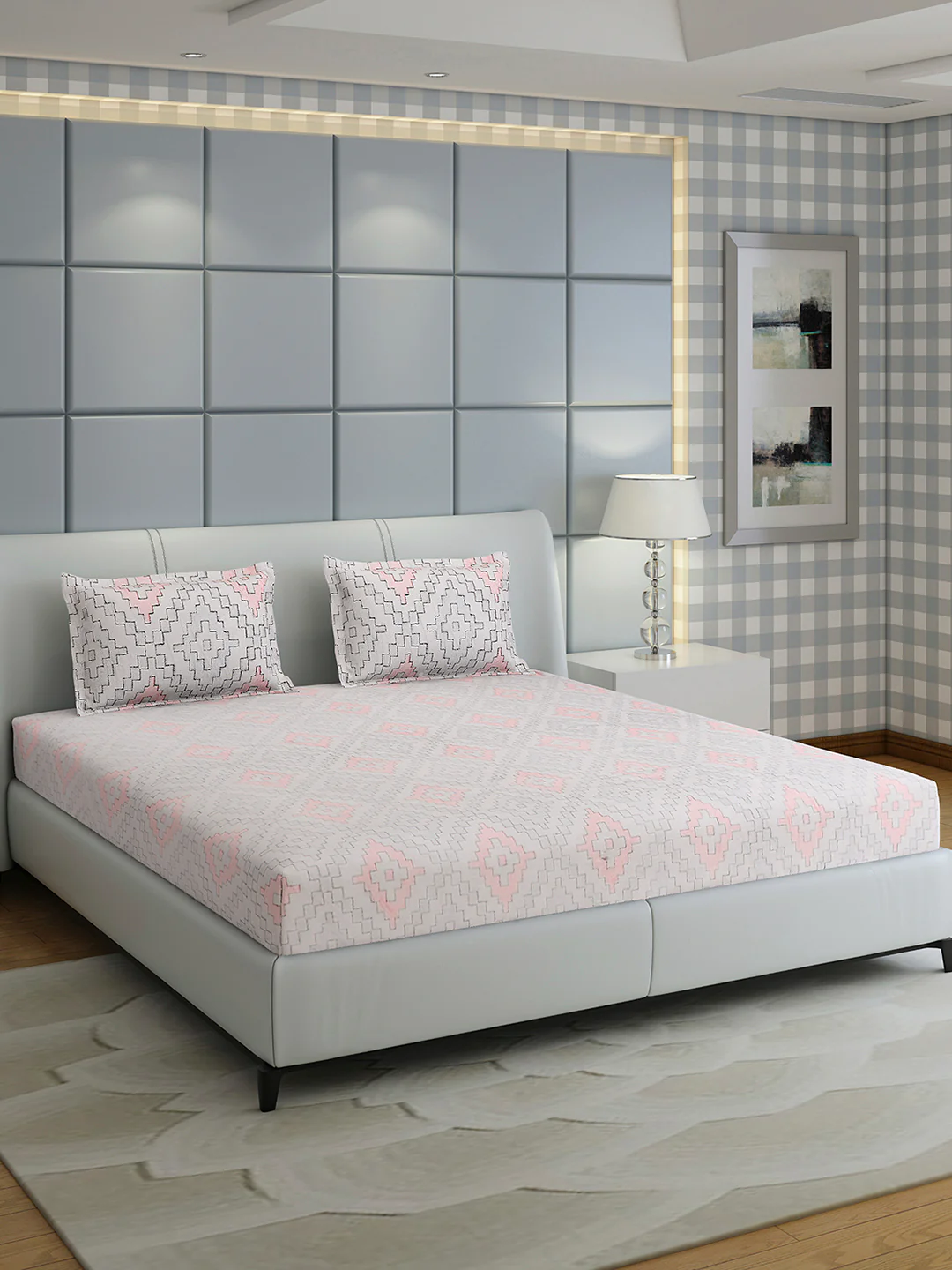 378 GSM Polyester King Bed 1 Bedsheet with 2 Pillow Cover (Hill Top) - Image 4