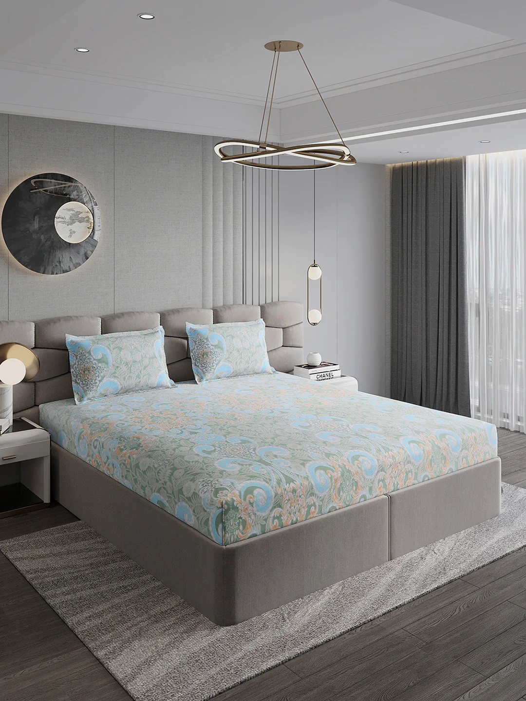 393 GSM Polyester King Bed 1 Bedsheet with 2 Pillow Cover (Golden Choice) - Image 4
