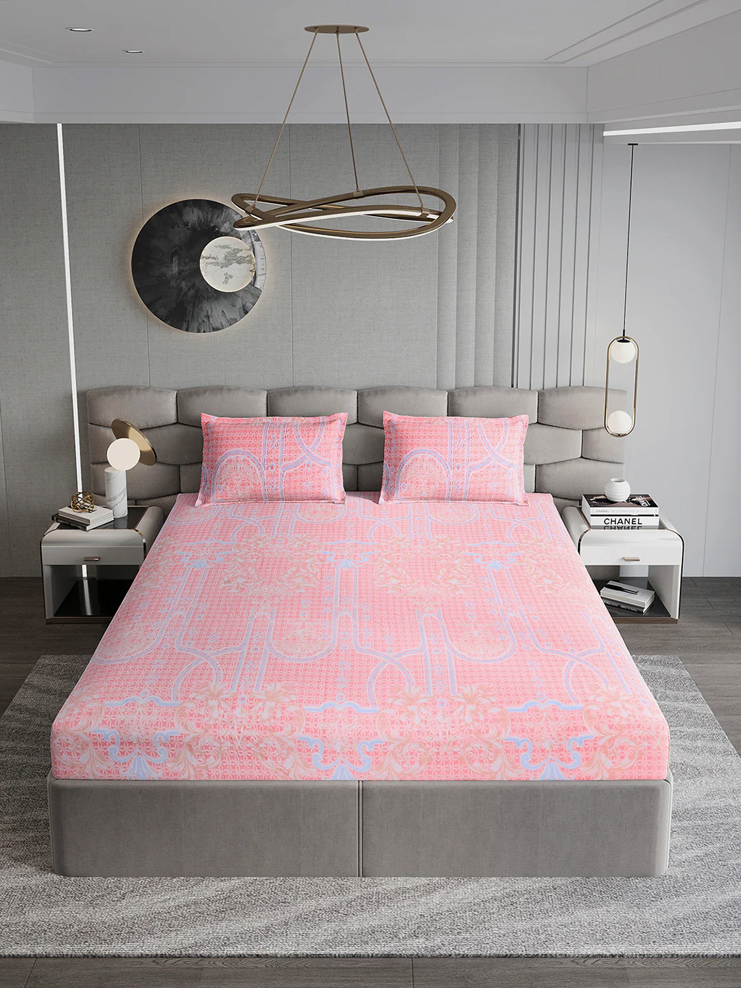 393 GSM Polyester King Bed 1 Bedsheet with 2 Pillow Cover (Golden Choice) - Image 2