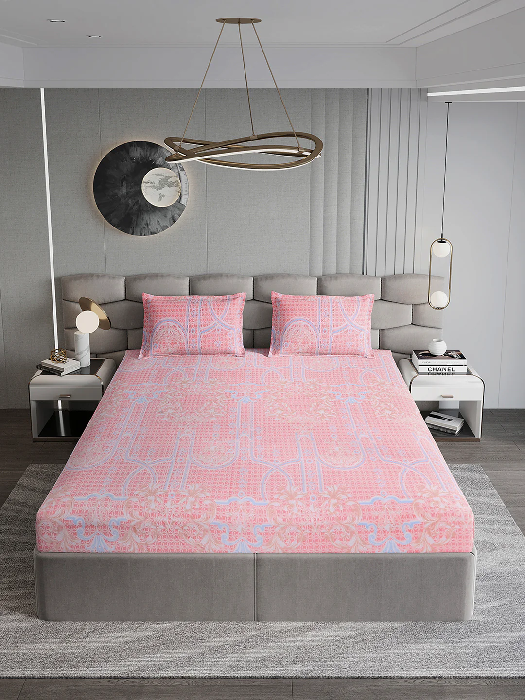 393 GSM Polyester King Bed 1 Bedsheet with 2 Pillow Cover (Golden Choice) - Image 3