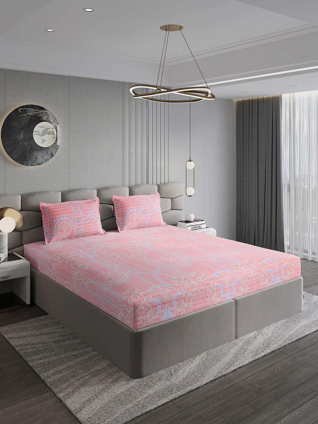 393 GSM Polyester King Bed 1 Bedsheet with 2 Pillow Cover (Golden Choice) - Image 4