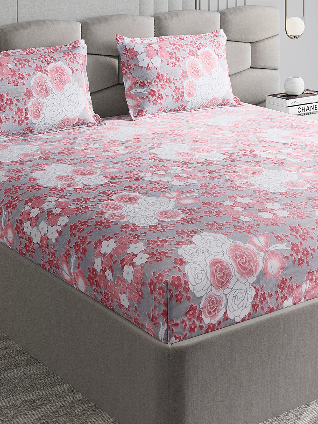 393 GSM Polyester King Bed 1 Bedsheet with 2 Pillow Cover (Golden Choice)