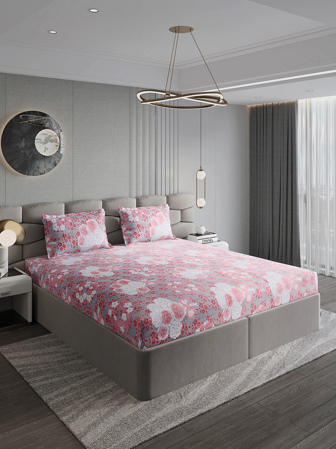 393 GSM Polyester King Bed 1 Bedsheet with 2 Pillow Cover (Golden Choice) - Image 4