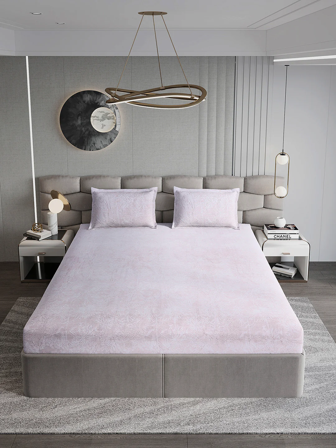 393 GSM Polyester King Bed 1 Bedsheet with 2 Pillow Cover (Golden Choice) - Image 3
