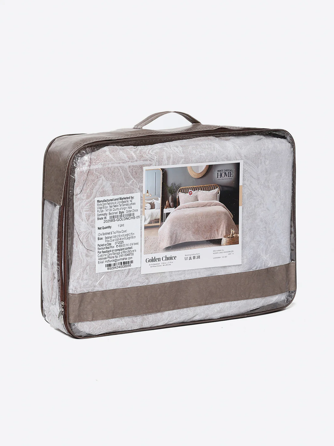 393 GSM Polyester King Bed 1 Bedsheet with 2 Pillow Cover (Golden Choice) - Image 9