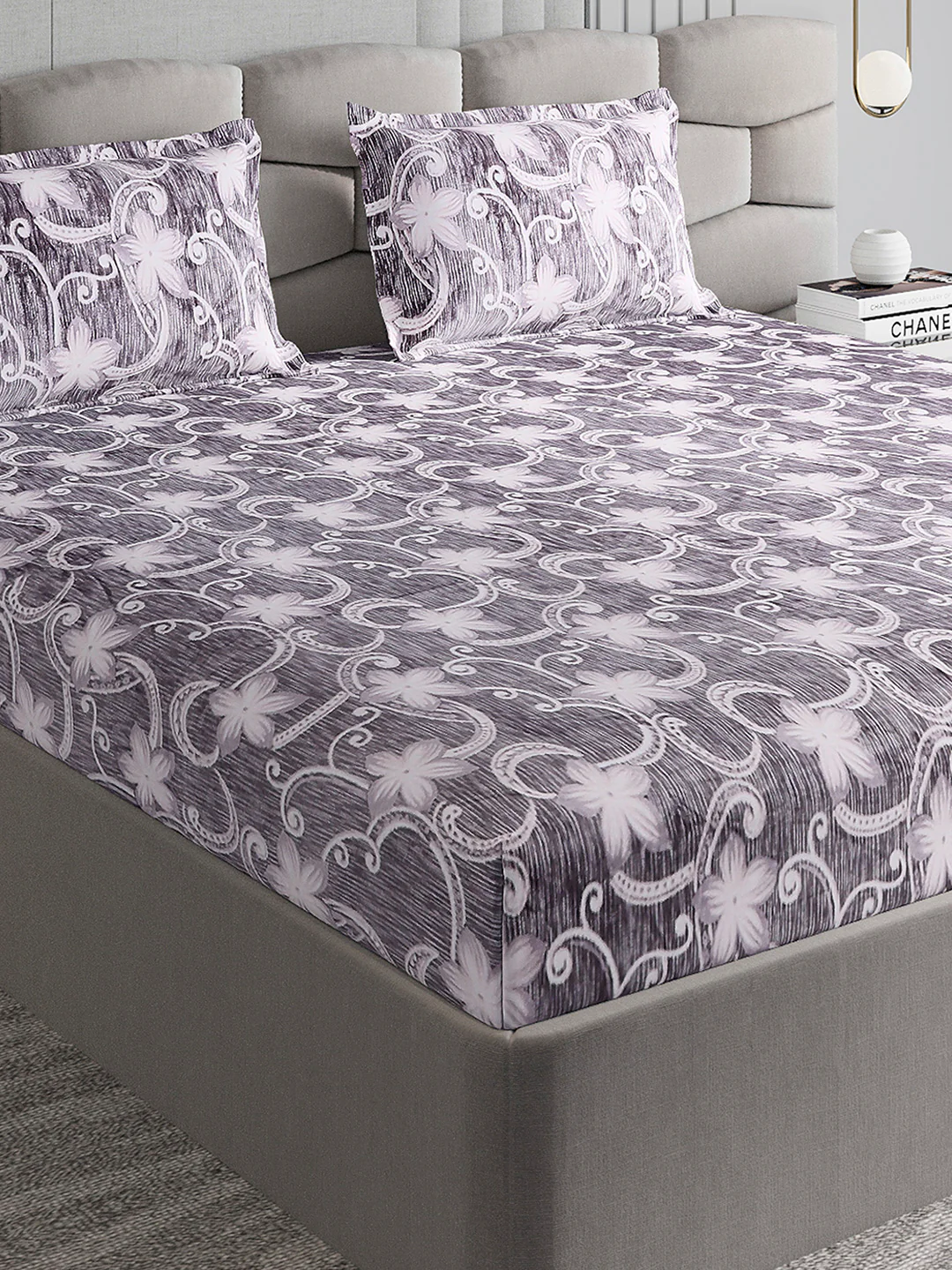 393 GSM Polyester King Bed 1 Bedsheet with 2 Pillow Cover (Golden Choice)