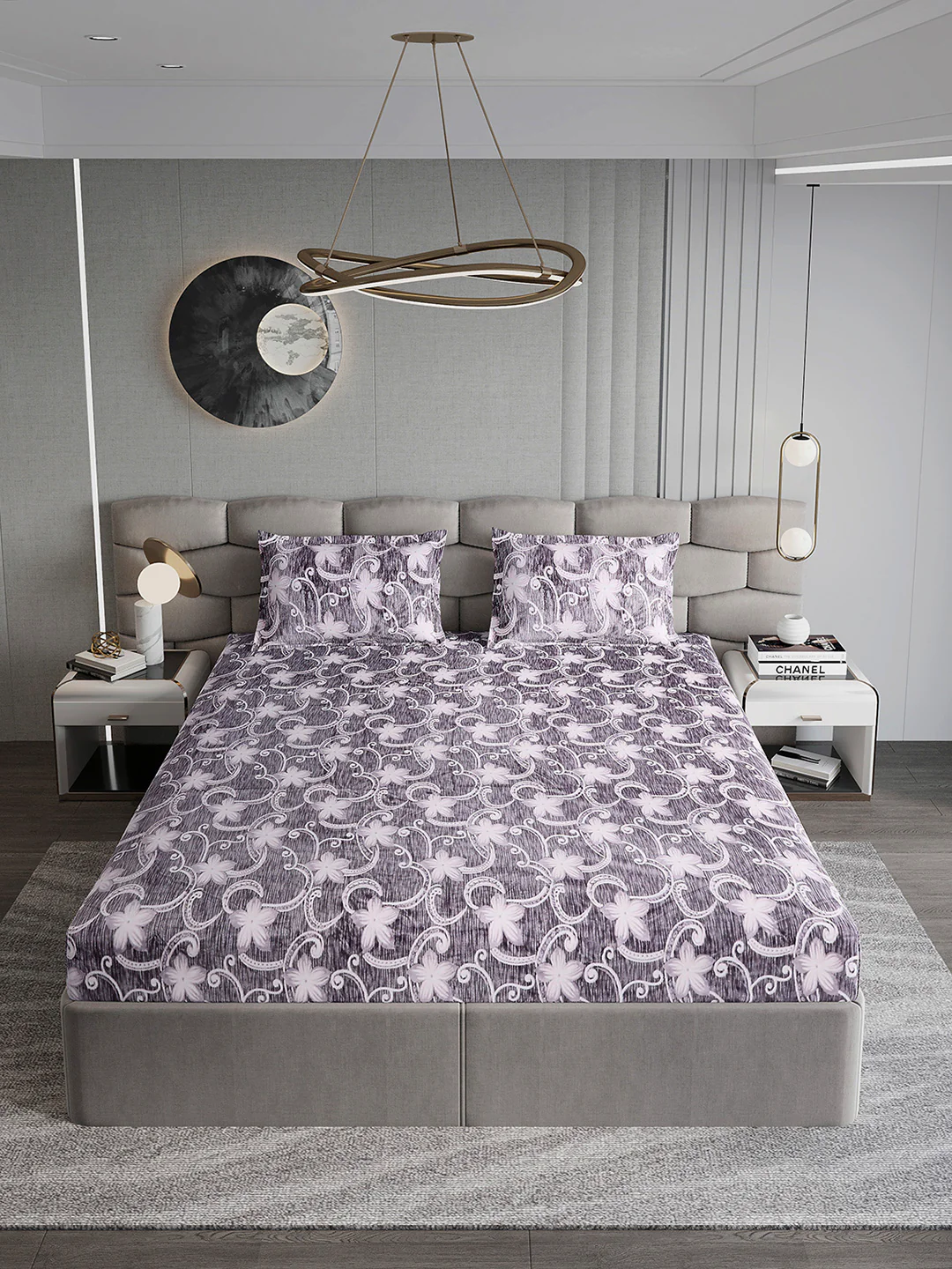 393 GSM Polyester King Bed 1 Bedsheet with 2 Pillow Cover (Golden Choice) - Image 3