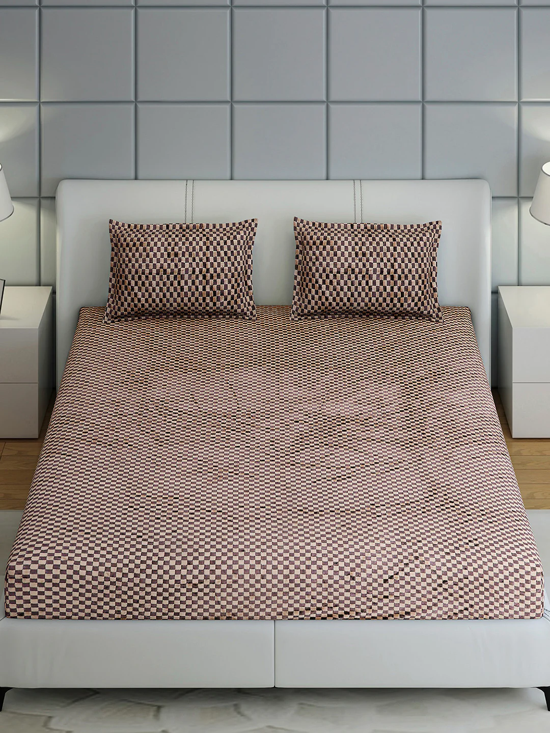 300 GSM Polyester King Bed 1 Bedsheet with 2 Pillow Cover (Seven Seas) - Image 3