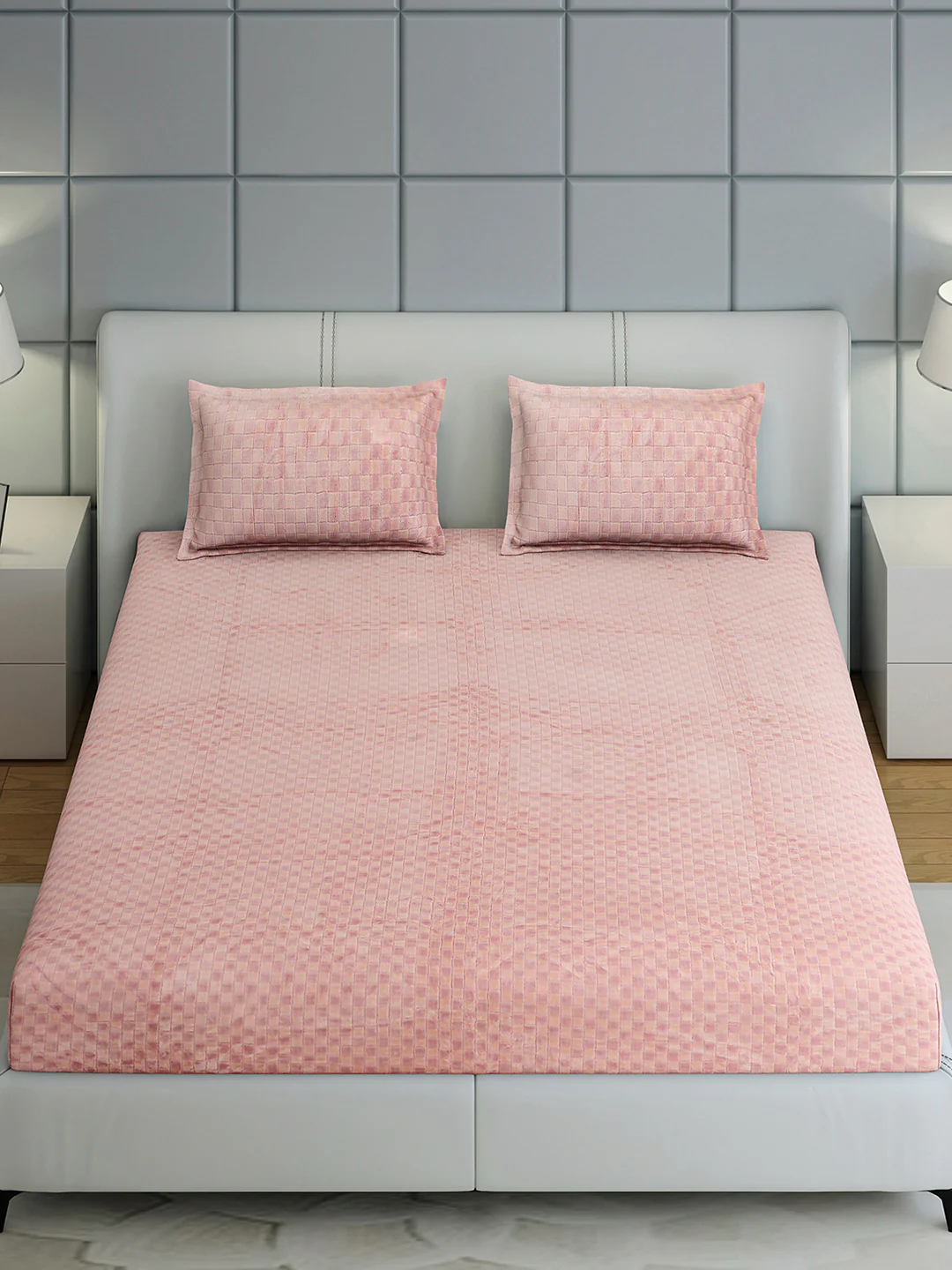 300 GSM Polyester King Bed 1 Bedsheet with 2 Pillow Cover (Seven Seas) - Image 3